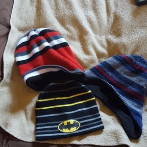 Set of 3 beanies,  boys,  like new